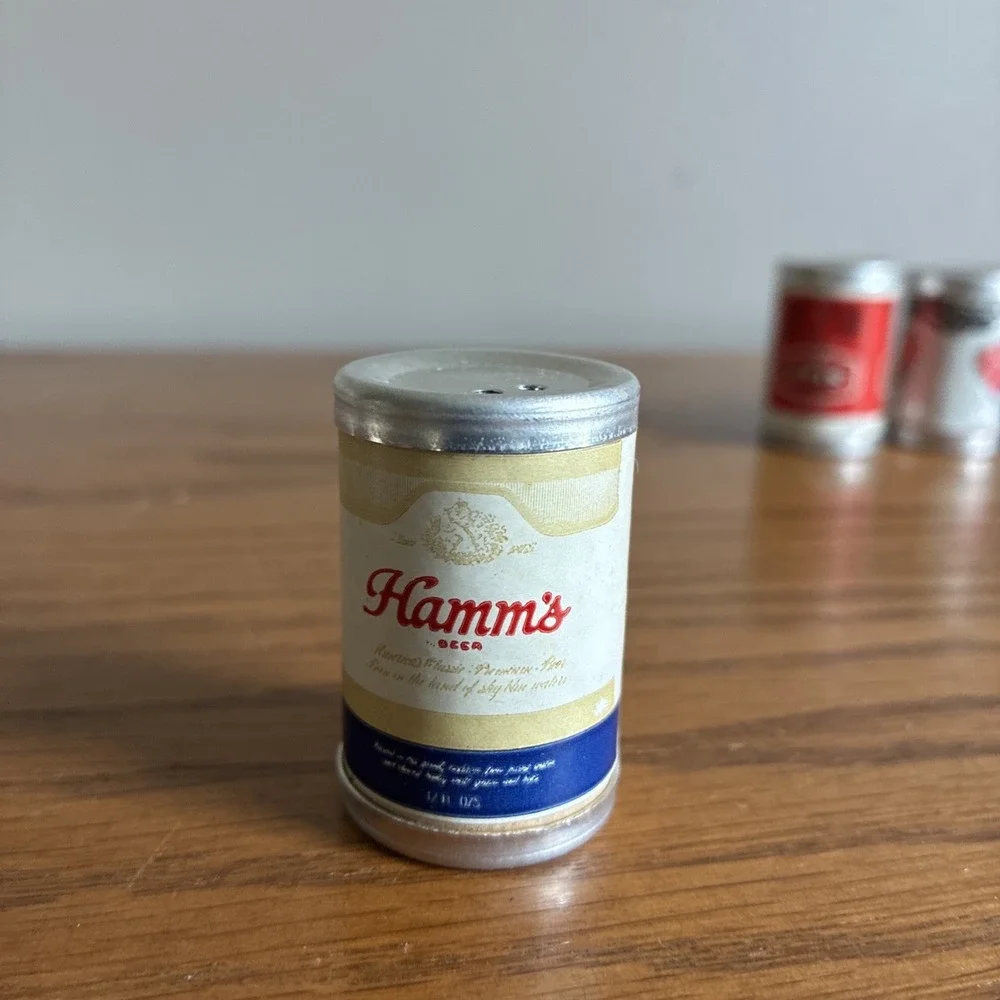 Vintage Mini Beer Can Salt & Pepper Shakers Lot Of 10 Novelty 60s 70s Rare